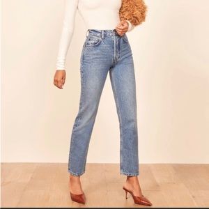Reformation Cynthia High Rise Straight Jeans Size 25 Tangier Wash
